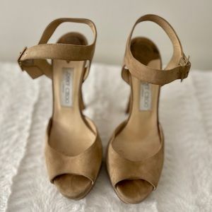 Jimmy Choo Stiletto sandals - Tan suede sz 39